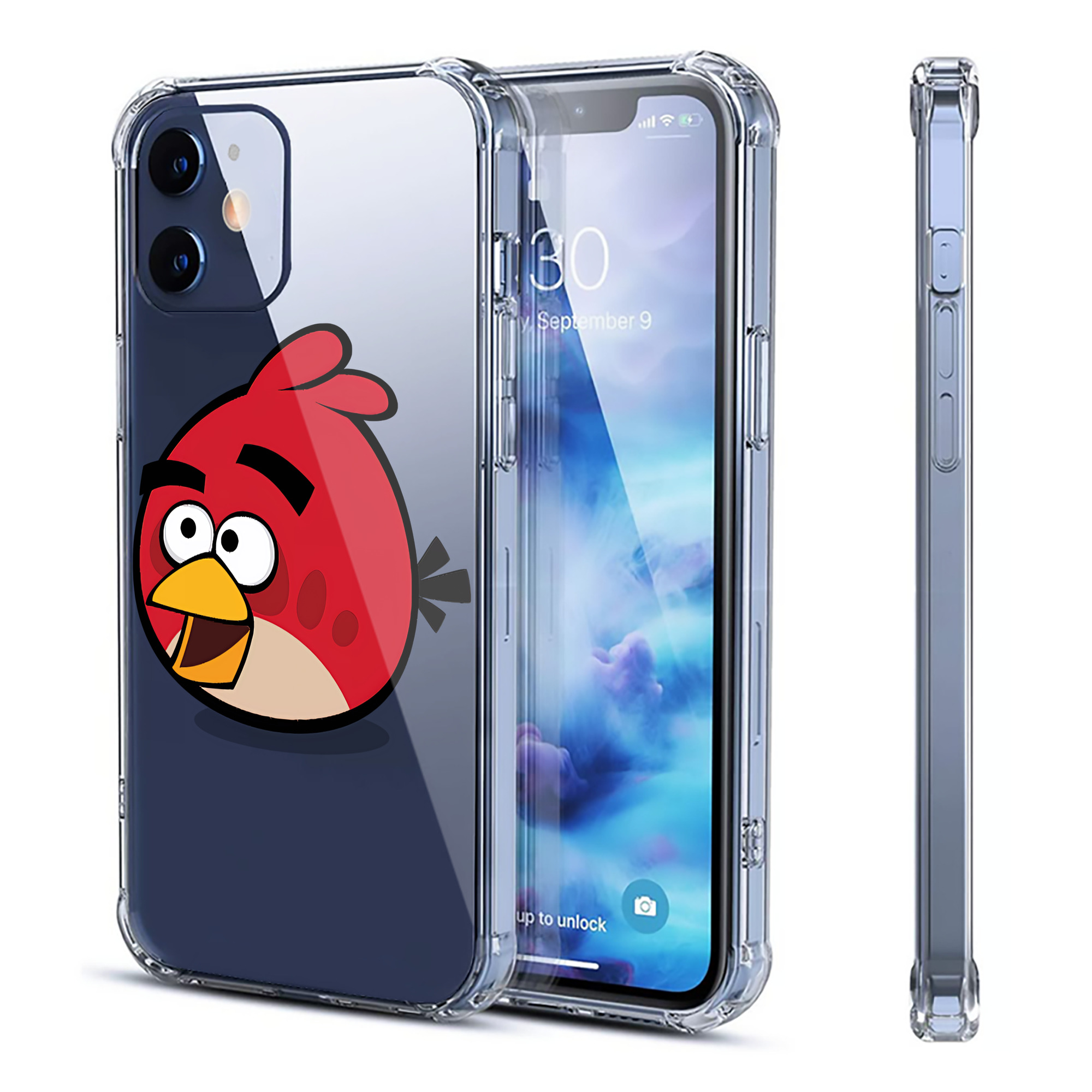 （画像用） Angry Birds アングリーバード 【iPhone 12シリーズ対応】透明スマホケース（クリアソフトケース）